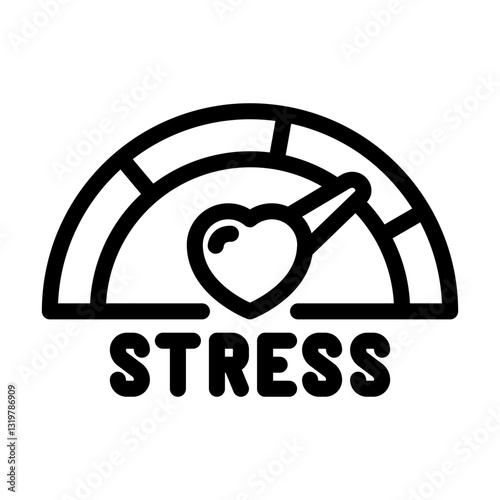 heart stress relief recovery wellness line icon vector illustration