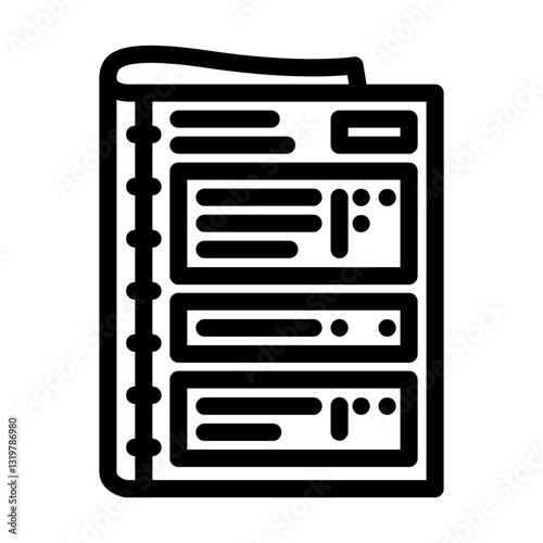 wellness journal or notebook recovery line icon vector illustration