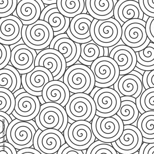 Spirals and swirls abstract geometric seamless pattern