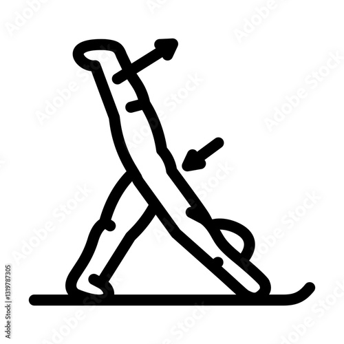 stretching pose arrows flexibility line icon vector illustration