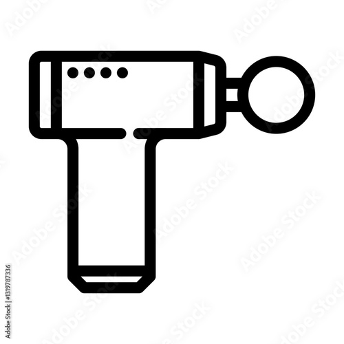 massage gun recovery wellness line icon vector illustration