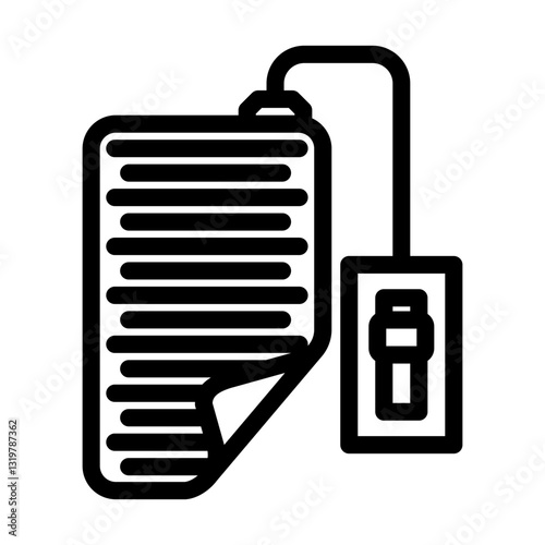 heating pad recovery wellness line icon vector illustration