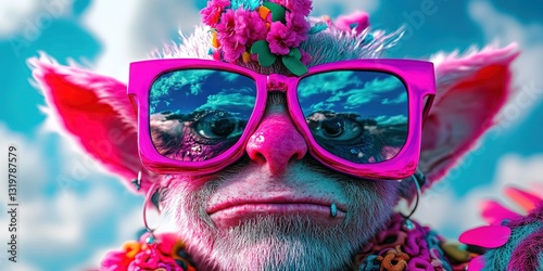 internet troll - fashionable modern troll with punk style clothing