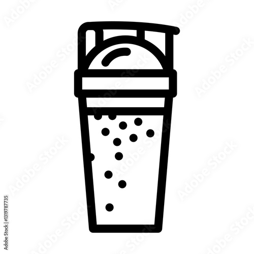 protein shake meal drink line icon vector illustration