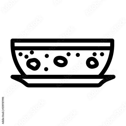 soup bowl meal drink line icon vector illustration