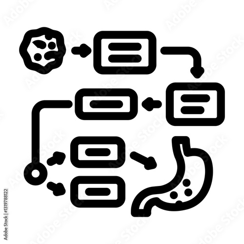 disease prediction algorithm healthcare innovation line icon vector illustration