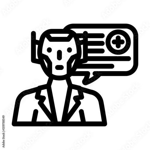 ai doctor assistant healthcare innovation line icon vector illustration