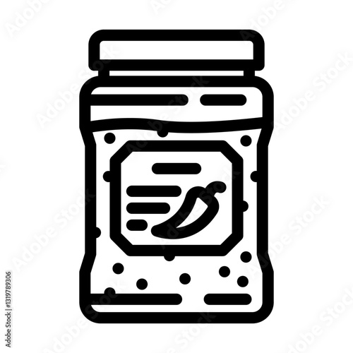 chili oil condiment line icon vector illustration