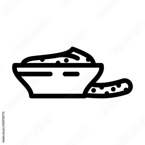 tartar sauce condiment line icon vector illustration