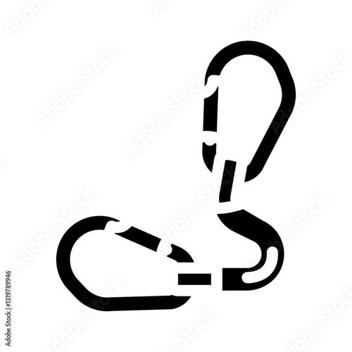 gear hooks titanium ultralight glyph icon vector illustration