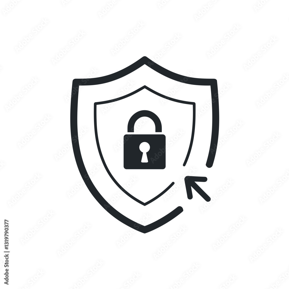Secure internet access with shield and lock representing data encryption and cyber protection Secure internet access with shield and lock representing data encryption and cyber protection
