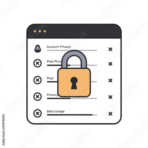 Online privacy and data protection concept with a secure website lock