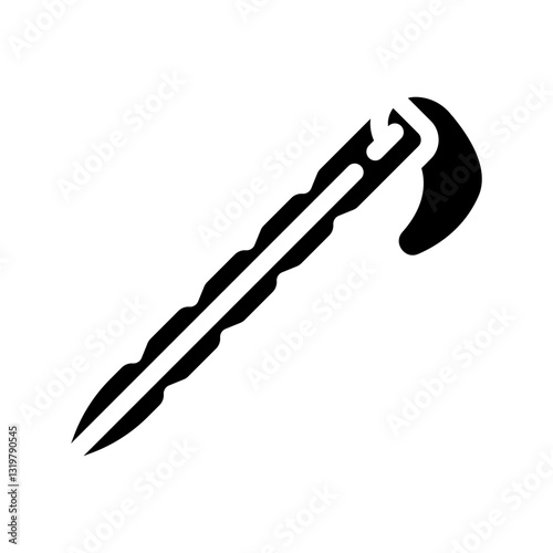 tent stakes titanium ultralight glyph icon vector illustration