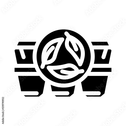 compostable packaging sustainable beauty glyph icon vector illustration