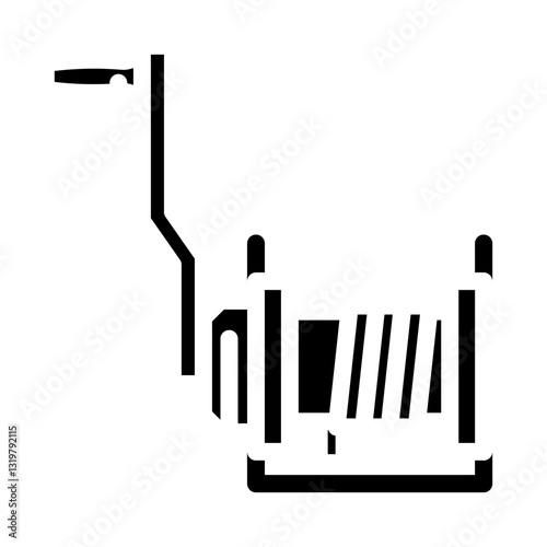 winch handle sailing sport glyph icon vector illustration