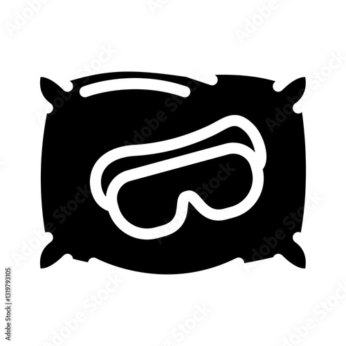 sleep mask pillow recovery wellness glyph icon vector illustration