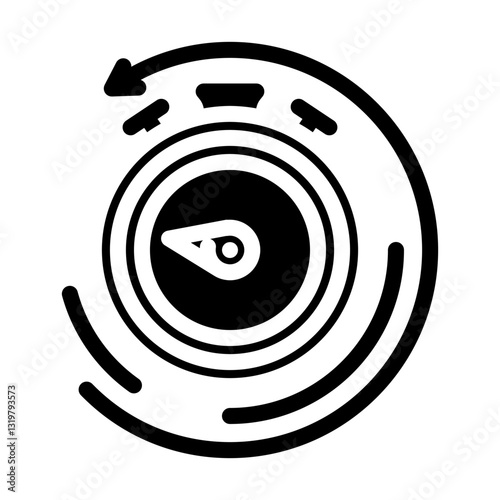 recovery timer clock wellness glyph icon vector illustration