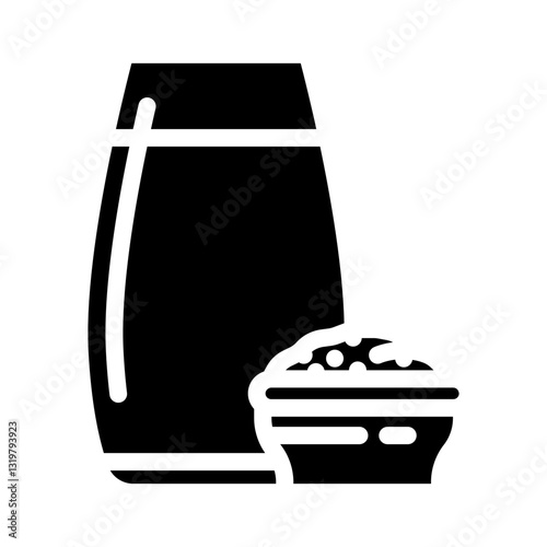 rice milk meal drink glyph icon vector illustration