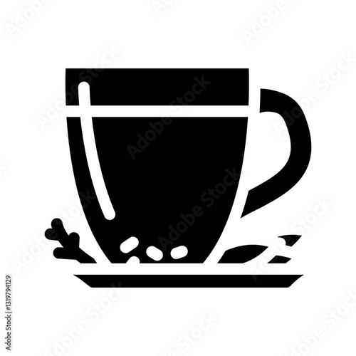 tea herbs meal drink glyph icon vector illustration