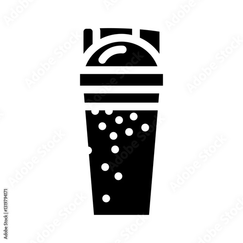 protein shake meal drink glyph icon vector illustration