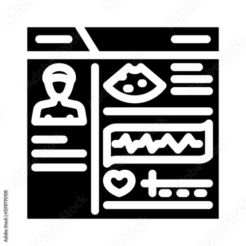 digital health record healthcare innovation glyph icon vector illustration