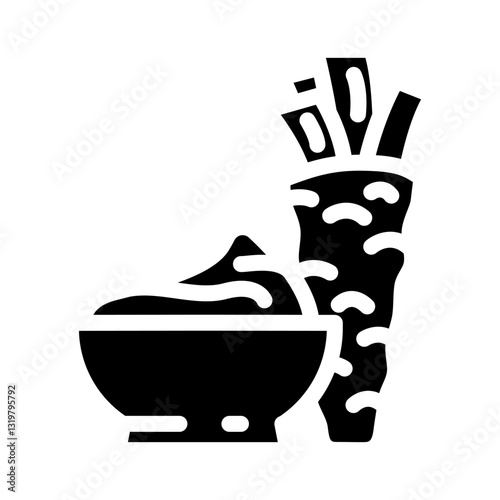 wasabi condiment glyph icon vector illustration