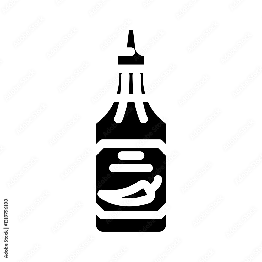 Fototapeta premium sriracha condiment glyph icon vector illustration