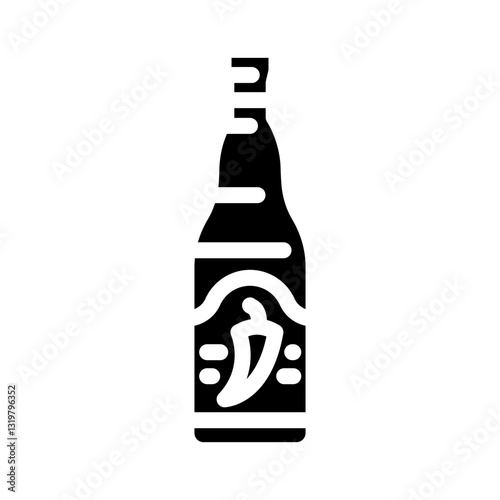 hot sauce condiment glyph icon vector illustration