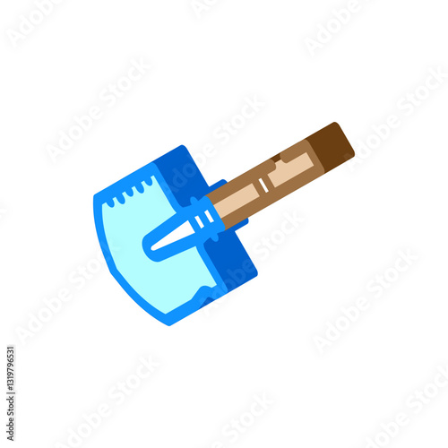 backpacking shovel titanium ultralight isometric icon vector illustration