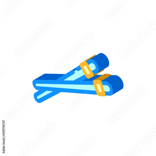 chopsticks titanium ultralight isometric icon vector illustration