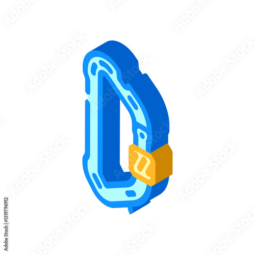 carabiners titanium ultralight isometric icon vector illustration