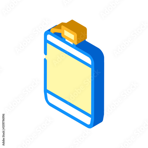 hip flask titanium ultralight isometric icon vector illustration