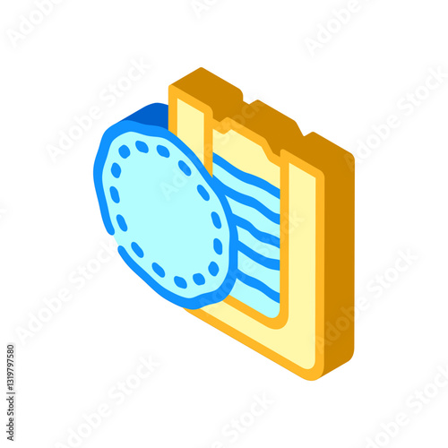 reusable cotton pads sustainable beauty isometric icon vector illustration