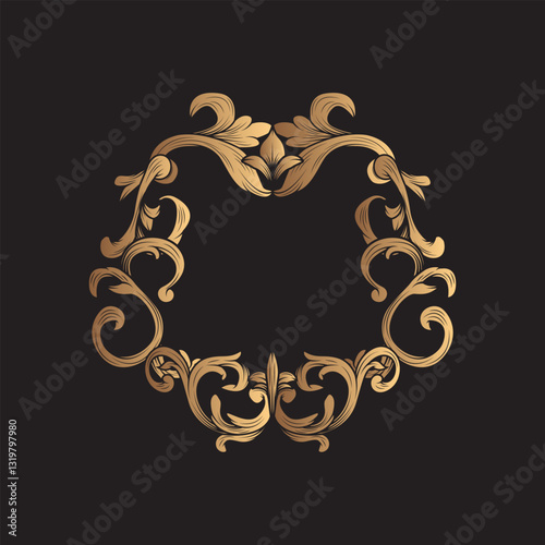 Wallpaper Mural Luxurious Victorian Ornament Frame Illustration Torontodigital.ca