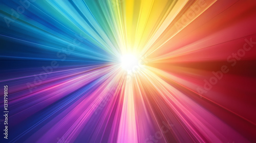Vibrant colorful light beam effect with dynamic gradient background. Chromatic Luminance. Illustration