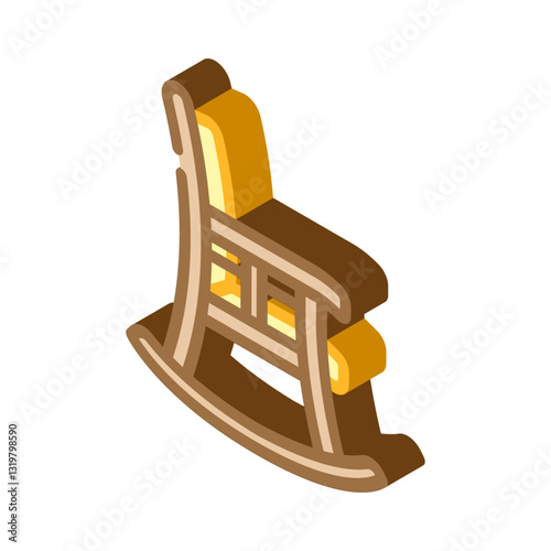 rocking chair slow living isometric icon vector illustration
