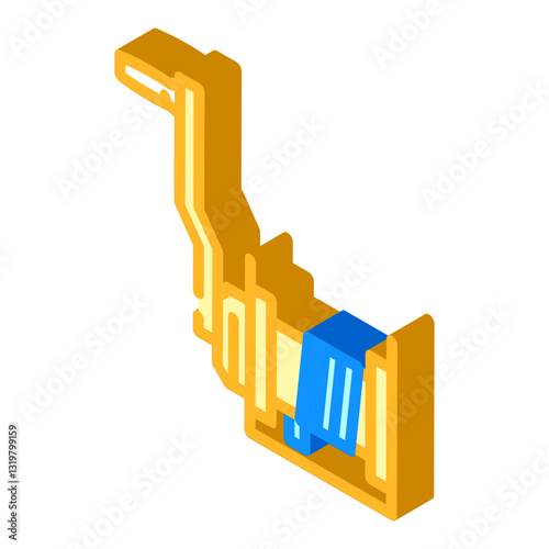 winch handle sailing sport isometric icon vector illustration
