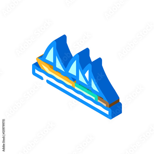 racing yacht sailing sport isometric icon vector illustration