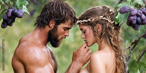 Adam and Eve in the garden of eden