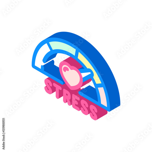 heart stress relief recovery wellness isometric icon vector illustration