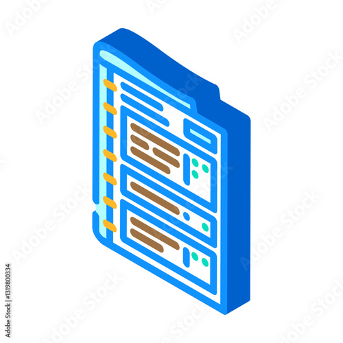 wellness journal or notebook recovery isometric icon vector illustration
