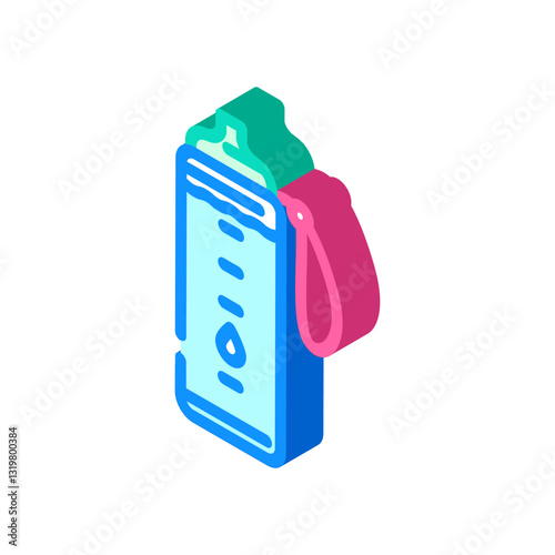 hydration bottle droplets recovery wellness isometric icon vector illustration