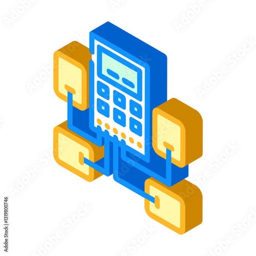 tens electrotherapy device isometric icon vector illustration