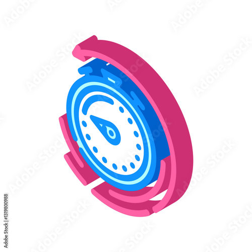 recovery timer clock wellness isometric icon vector illustration