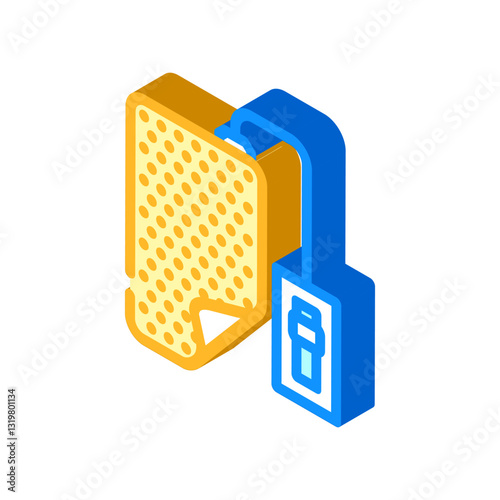 heating pad recovery wellness isometric icon vector illustration