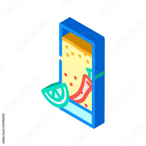 spicy cocktail meal drink isometric icon vector illustration
