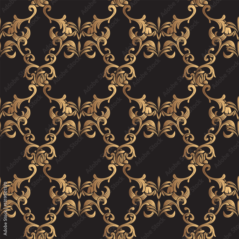 Luxurious Victorian Ornament Seamless Pattern Luxurious Victorian Ornament Seamless Pattern