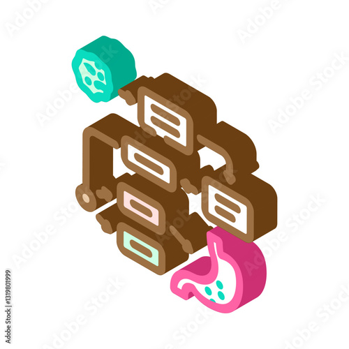 disease prediction algorithm healthcare innovation isometric icon vector illustration