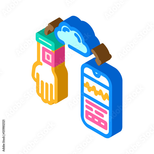 remote patient monitoring healthcare innovation isometric icon vector illustration