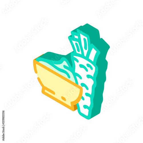 wasabi condiment isometric icon vector illustration